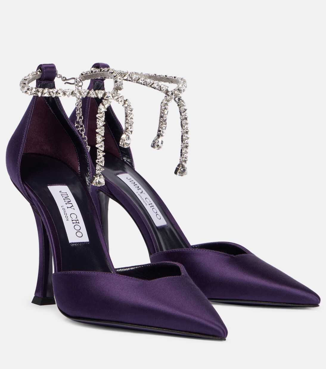 Stevie 100 embellished satin pumps | Jimmy Choo