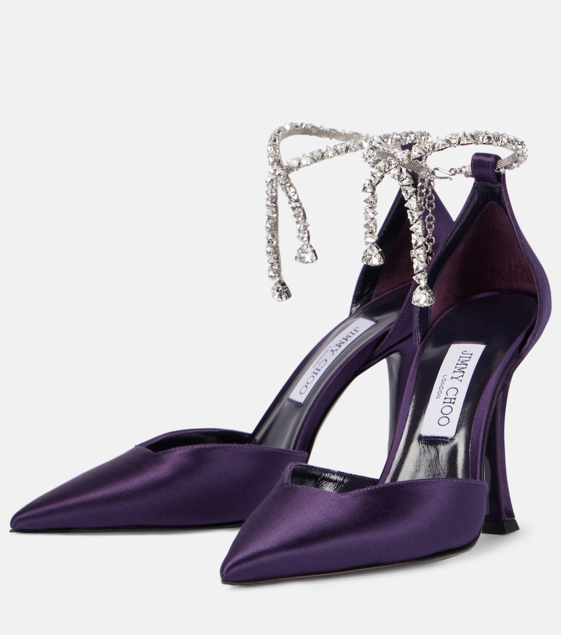 Stevie 100 embellished satin pumps | Jimmy Choo
