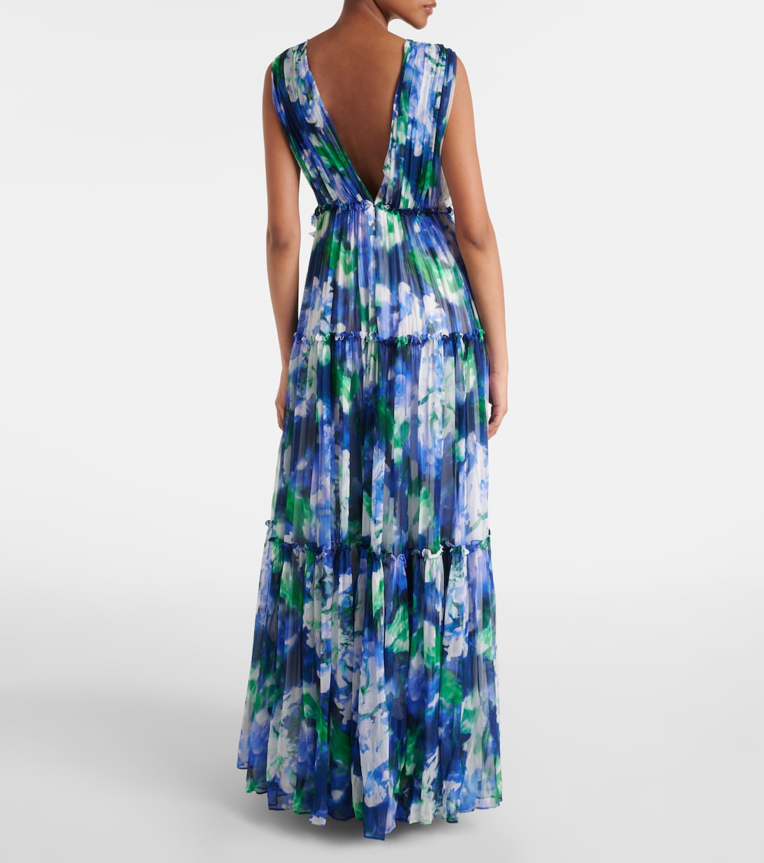 Abito lungo Arella in georgette di seta | Costarellos