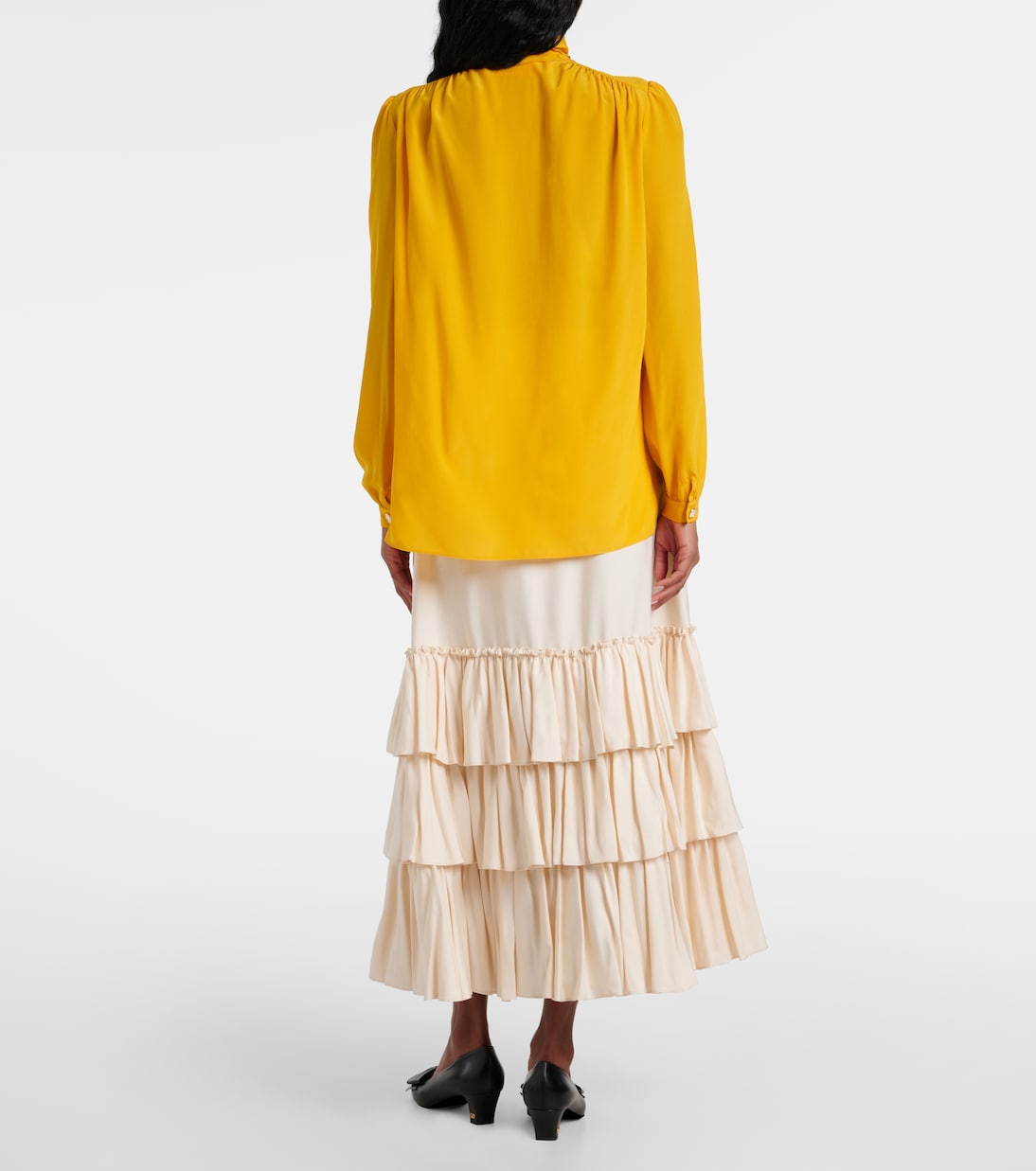 Schluppenbluse aus Crêpe de Chine aus Seide | Valentino