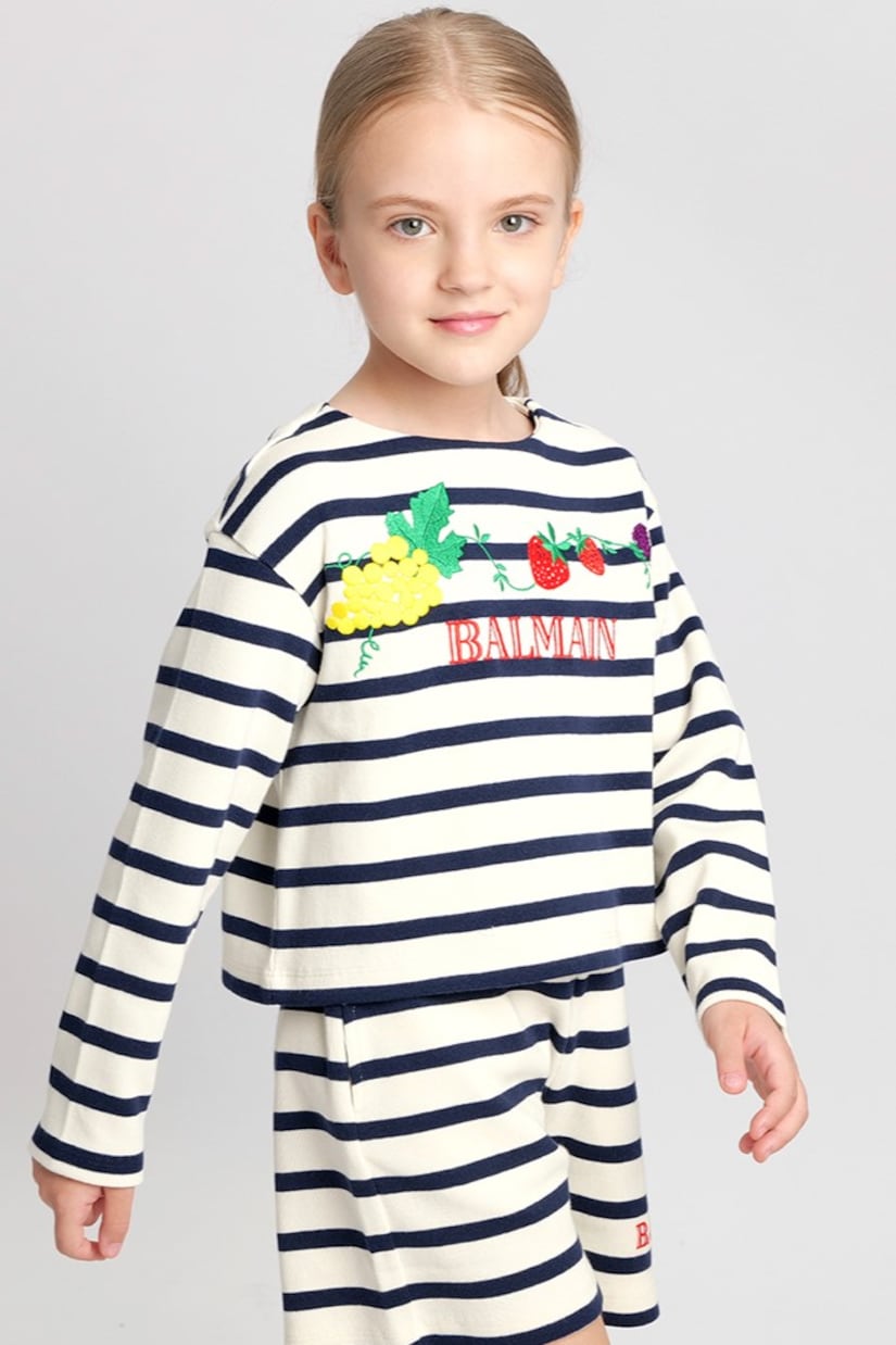 Striped cotton jersey T-shirt | Balmain Kids
