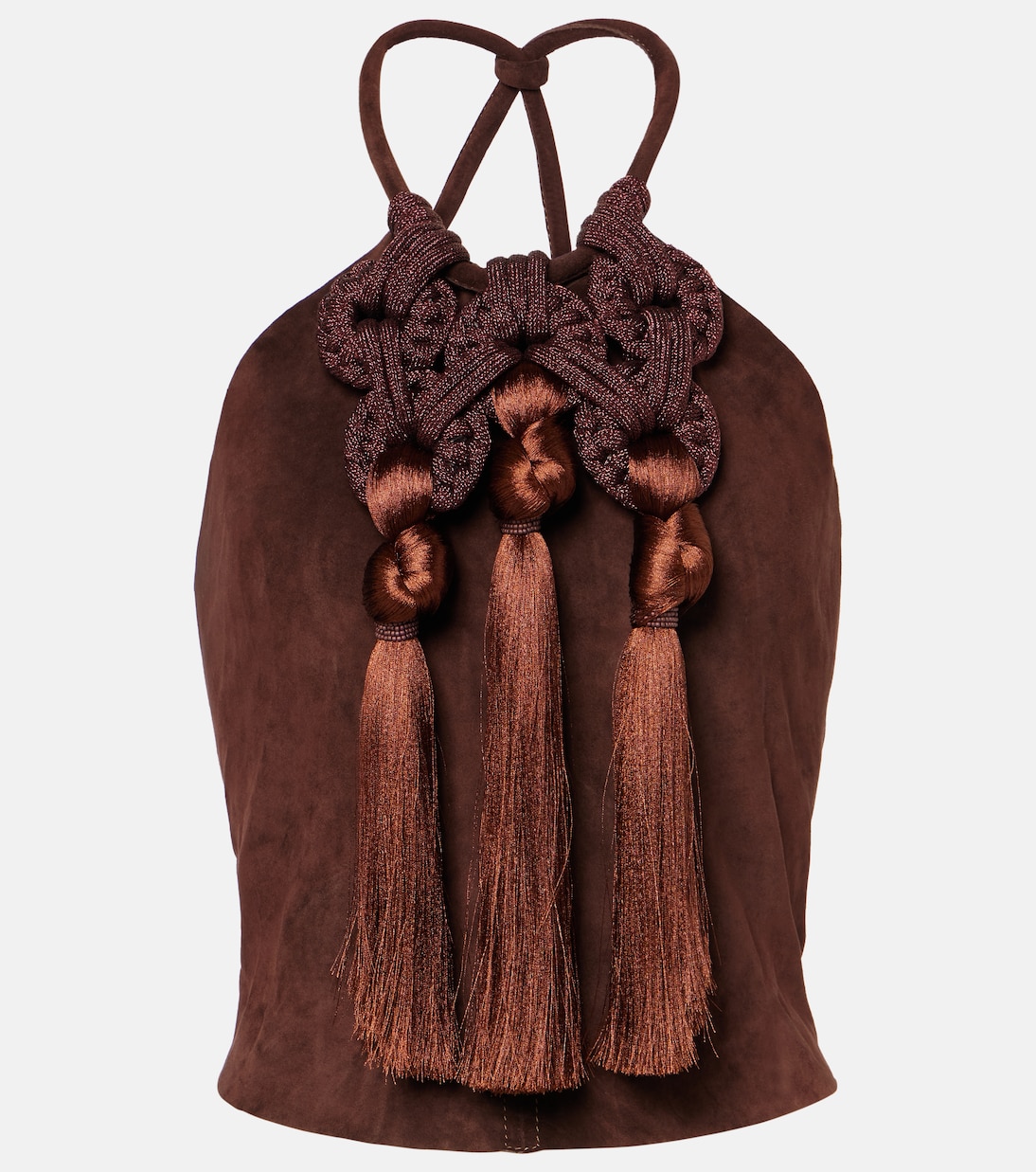 Knot-detail leather top | Johanna Ortiz