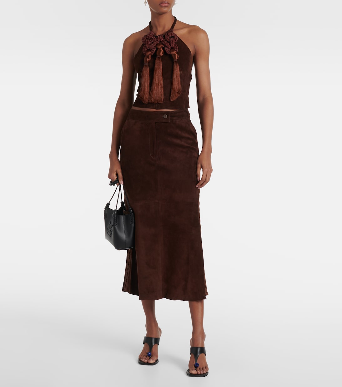 Knot-detail leather top | Johanna Ortiz