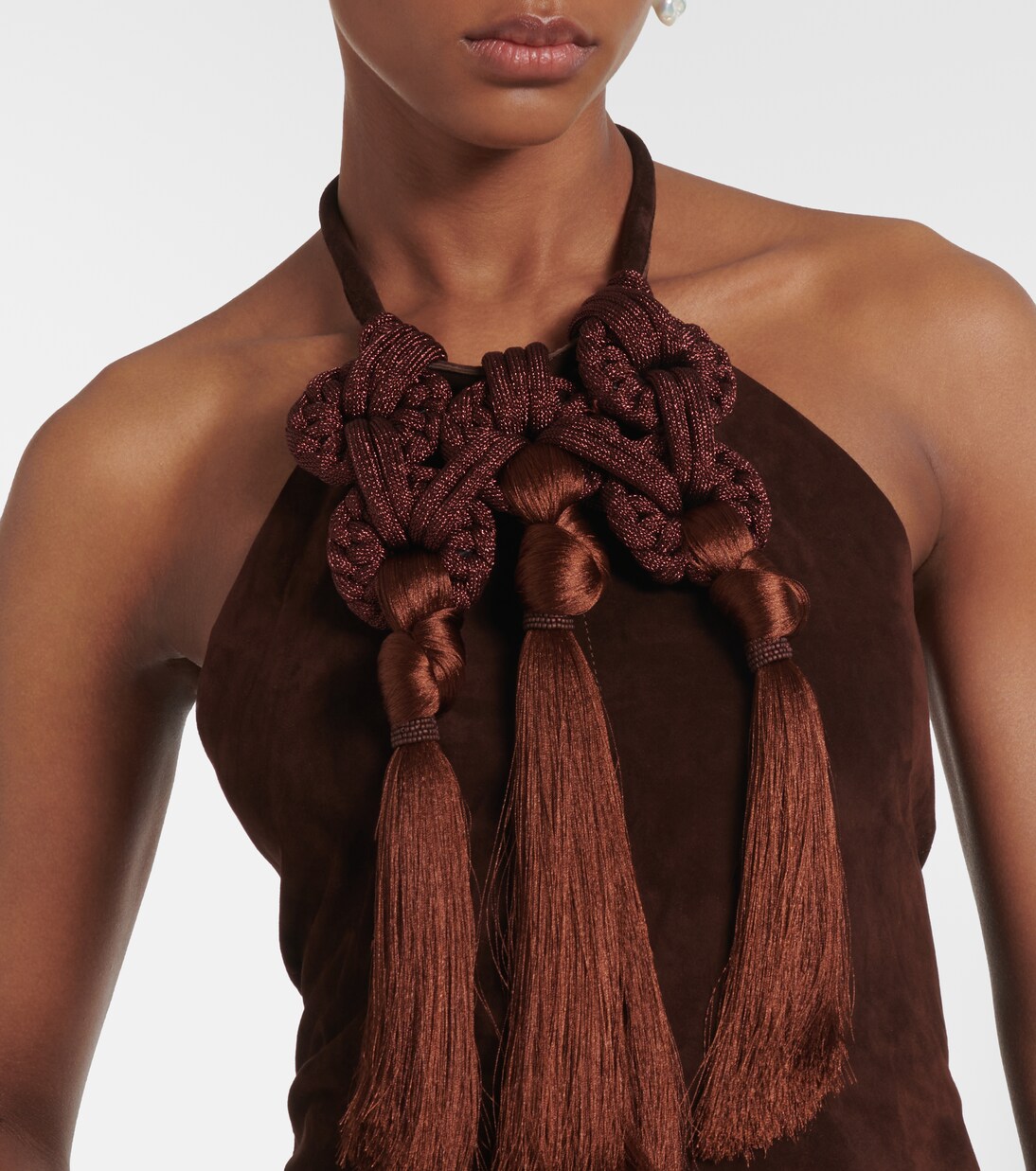 Knot-detail leather top | Johanna Ortiz