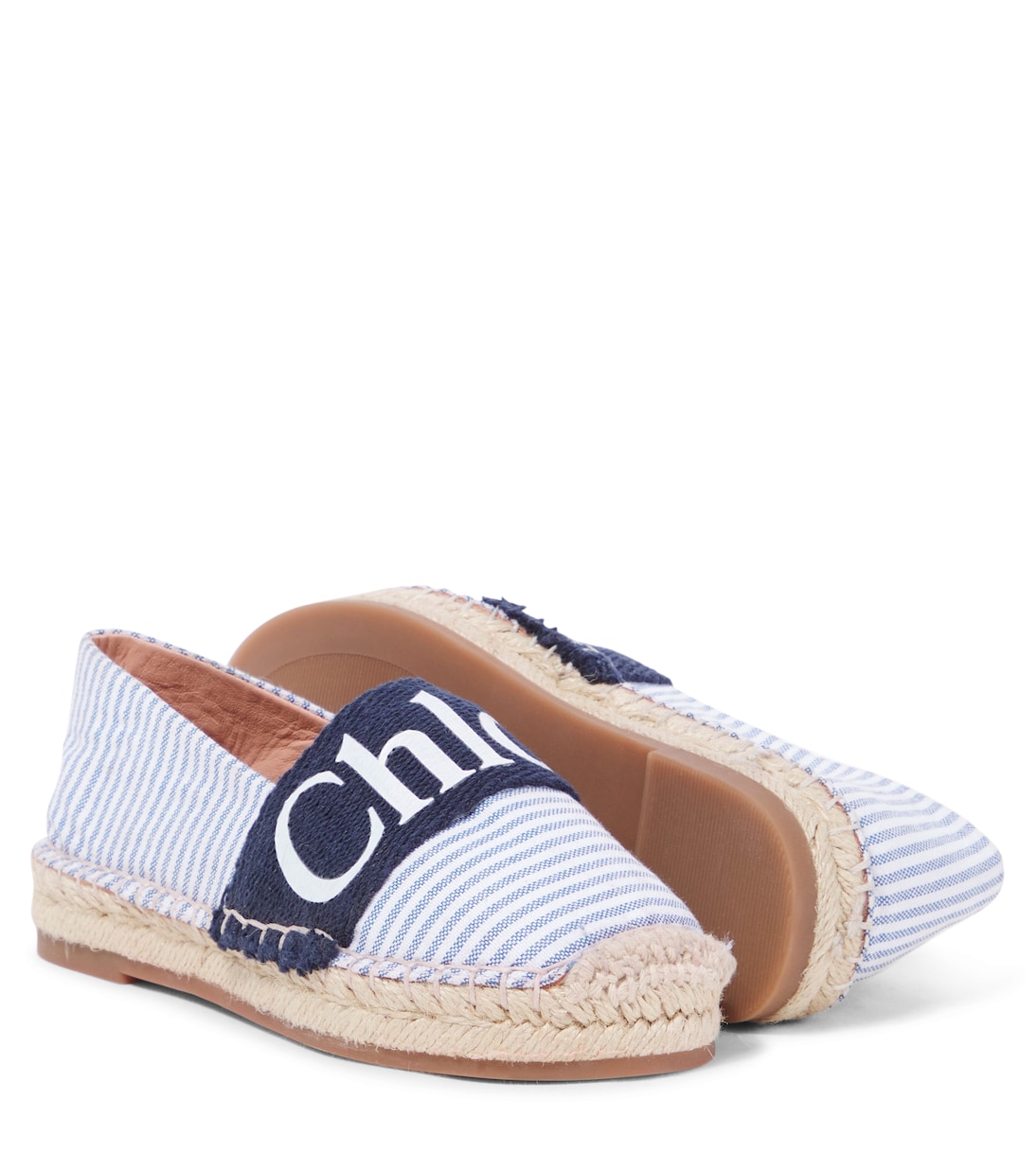 Espadrillas a righe con logo | Chloé Kids