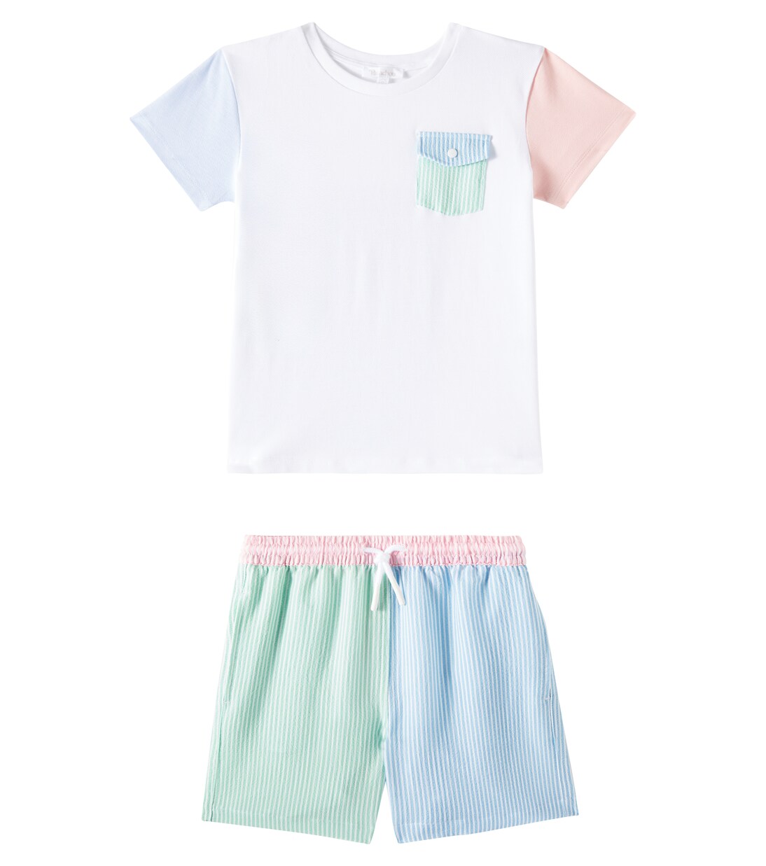 Colorblocked T-shirt and swim trunks set  | Patachou