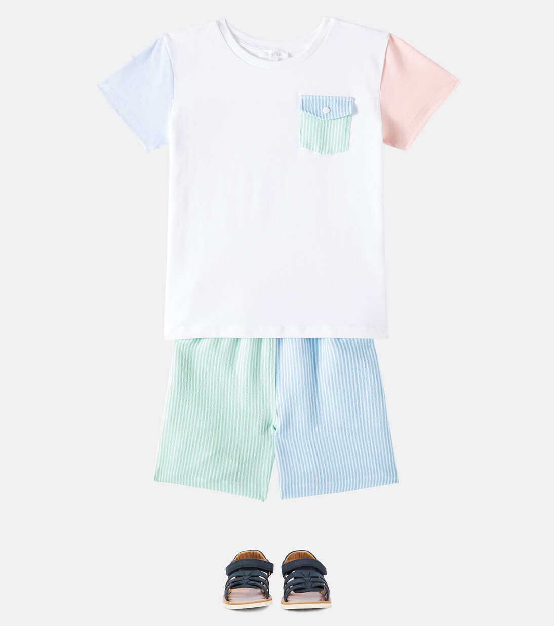 Colorblocked T-shirt and swim trunks set  | Patachou