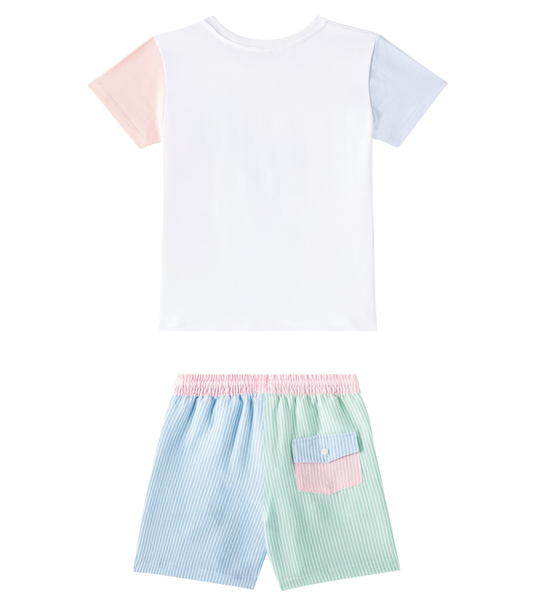 Colorblocked T-shirt and swim trunks set  | Patachou