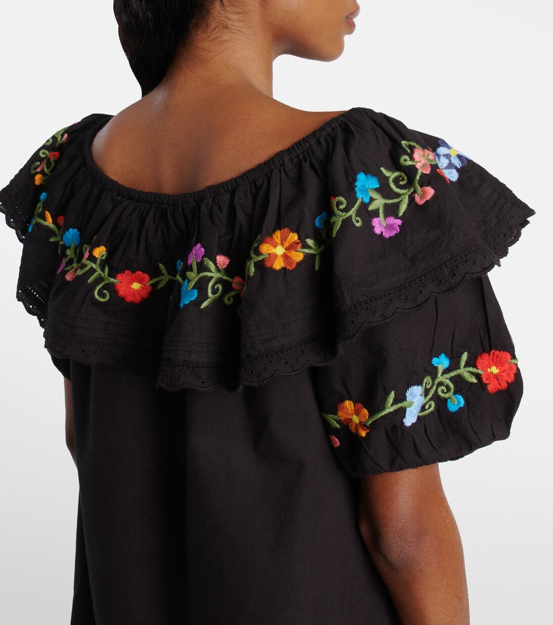 Robe Saige brodée en coton | Rixo