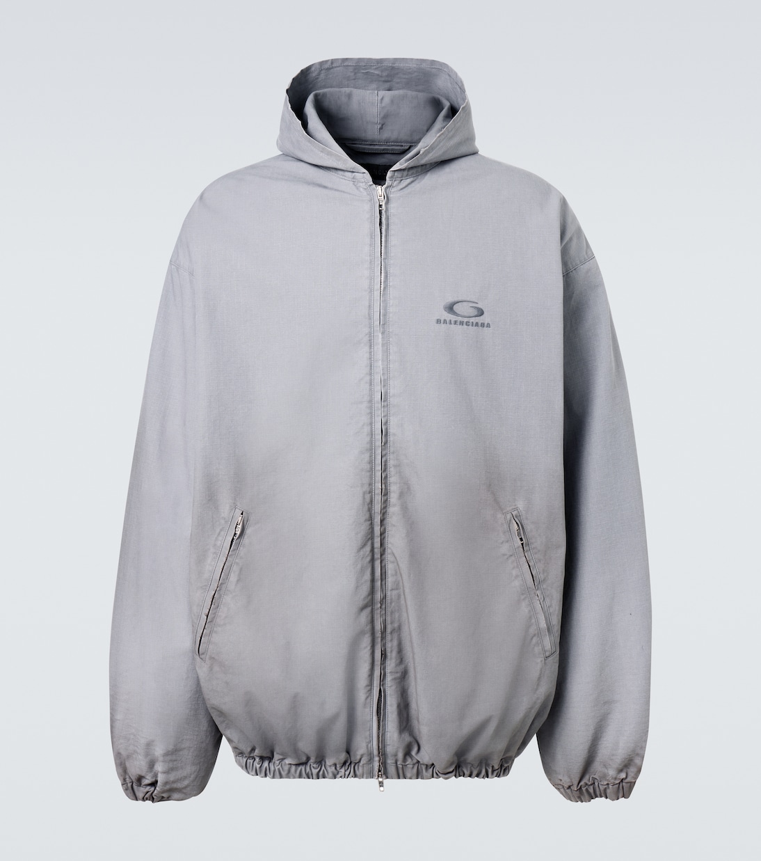 Cotton ripstop zip-up hoodie | Balenciaga