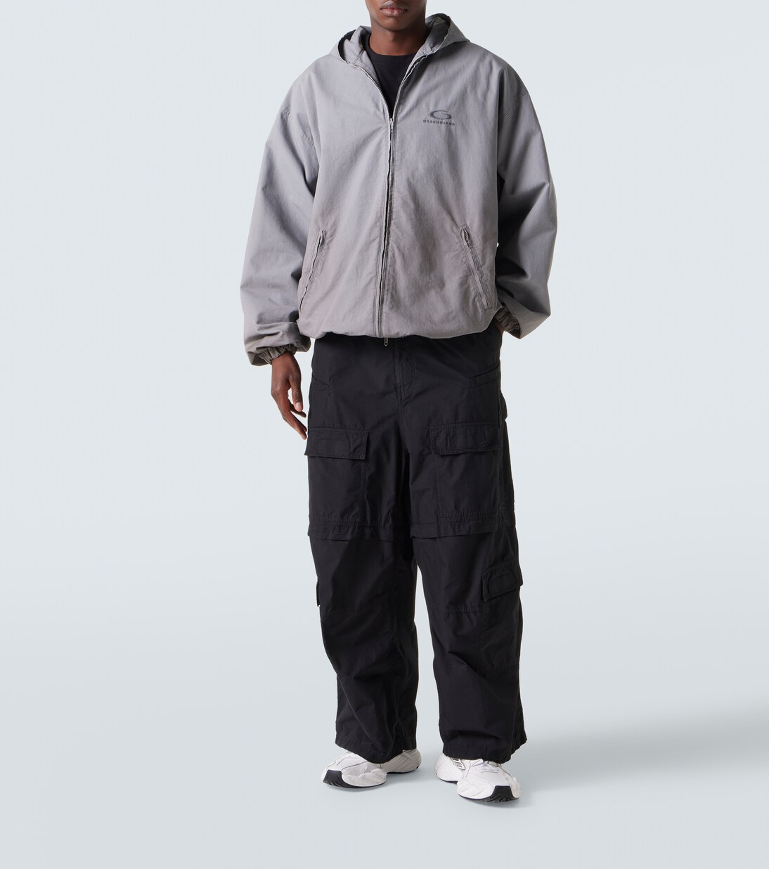 Cotton ripstop zip-up hoodie | Balenciaga