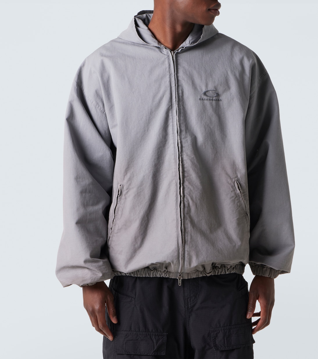 Cotton ripstop zip-up hoodie | Balenciaga