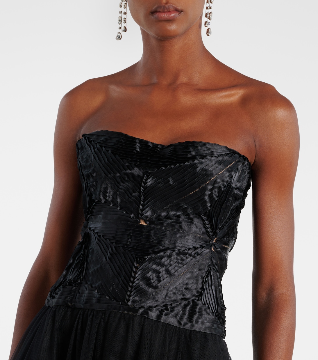 Bustier-Robe aus Tüll | Costarellos