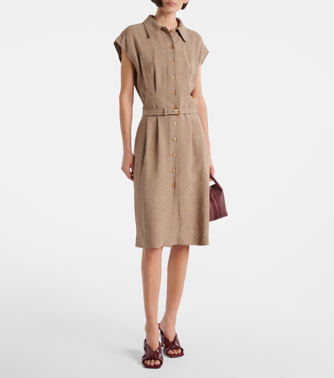 Hemdblusenkleid Maise aus Leinen-Crêpe | Loro Piana