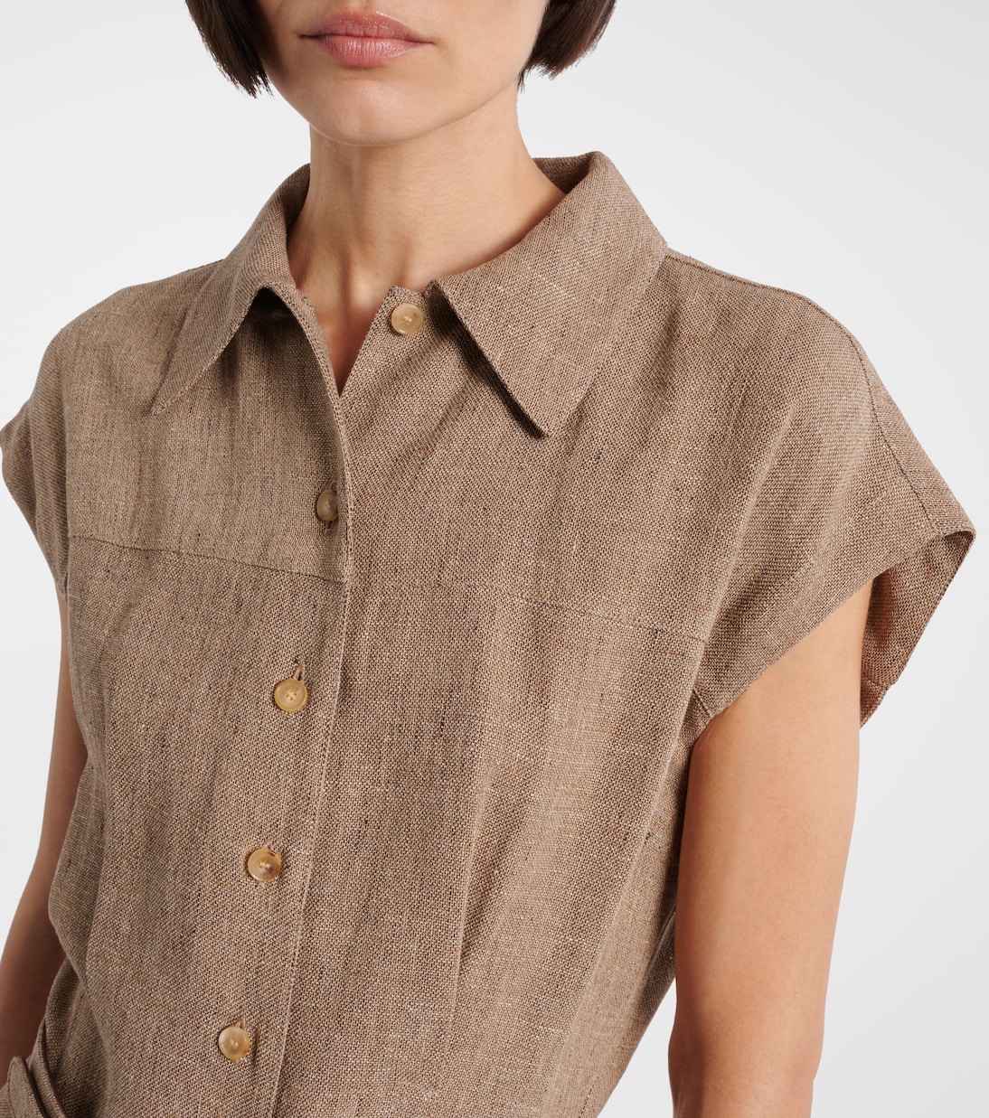 Hemdblusenkleid Maise aus Leinen-Crêpe | Loro Piana