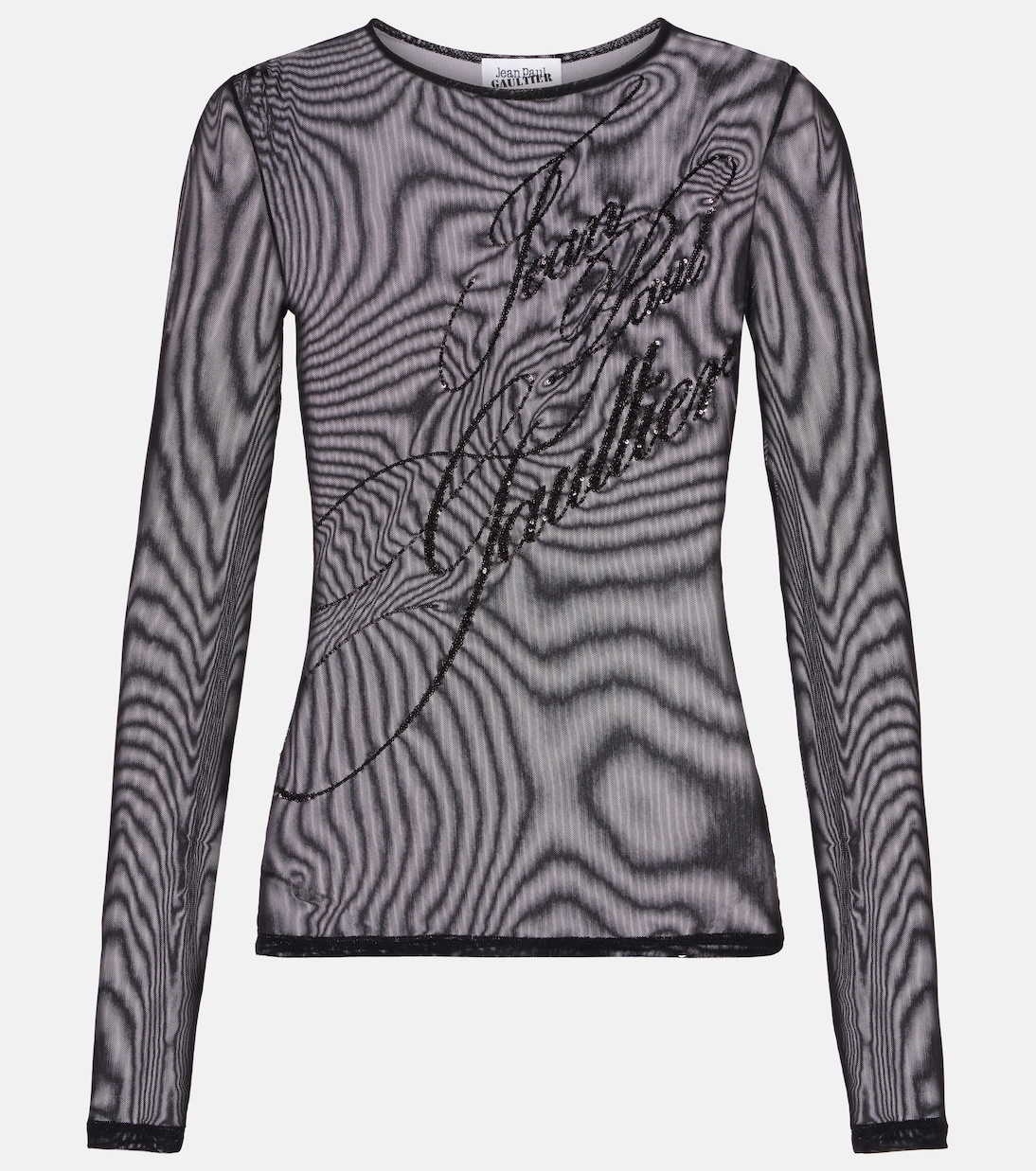 Logo sequined tulle top | Jean Paul Gaultier