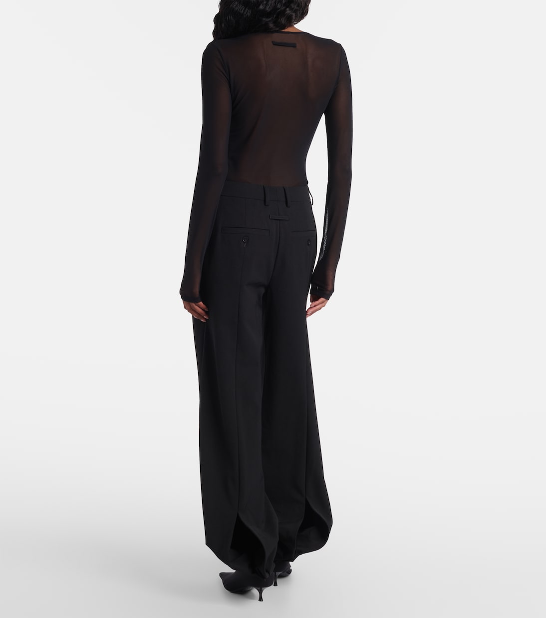 Logo sequined tulle top | Jean Paul Gaultier