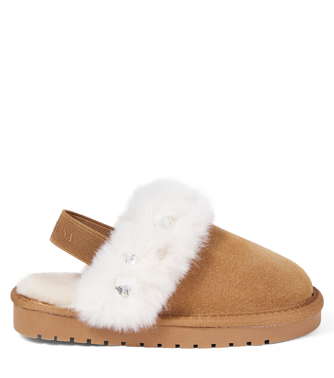 Embellished suede slippers | Monnalisa