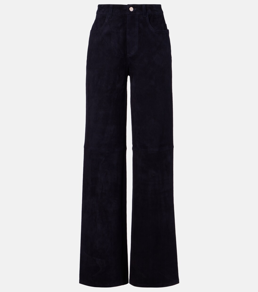 Weite High-Rise-Hose Mytheo aus Veloursleder | Stouls