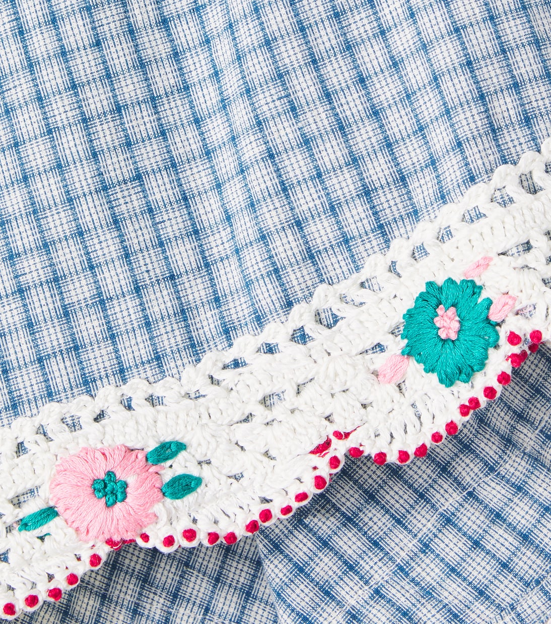 Rhea checked embroidered cotton-blend skirt | Bebe Organic