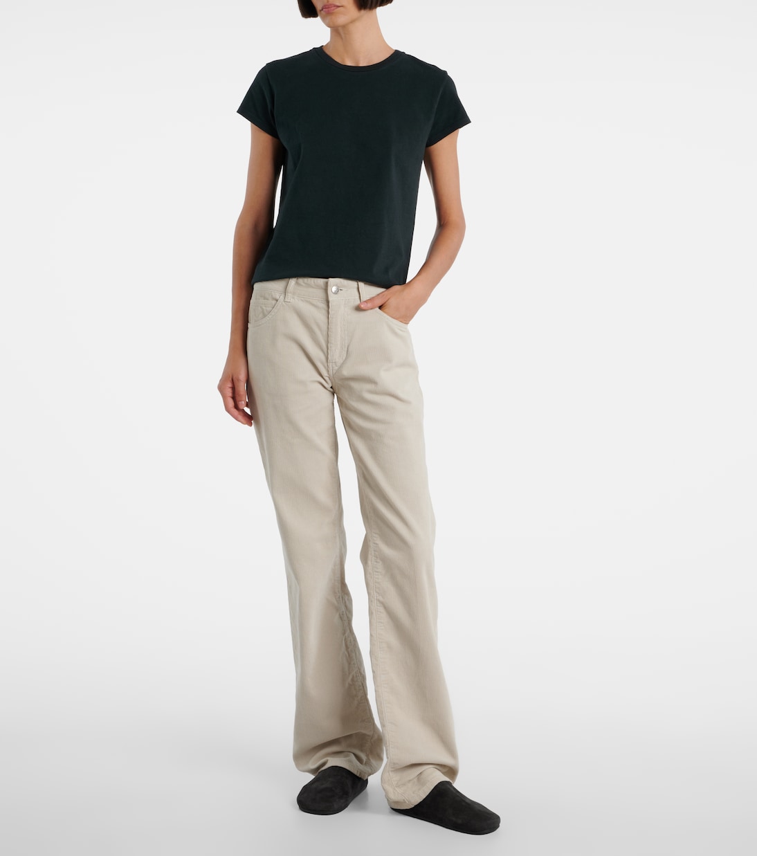 Pantalon droit Carlyl en velours côtelé de coton | The Row