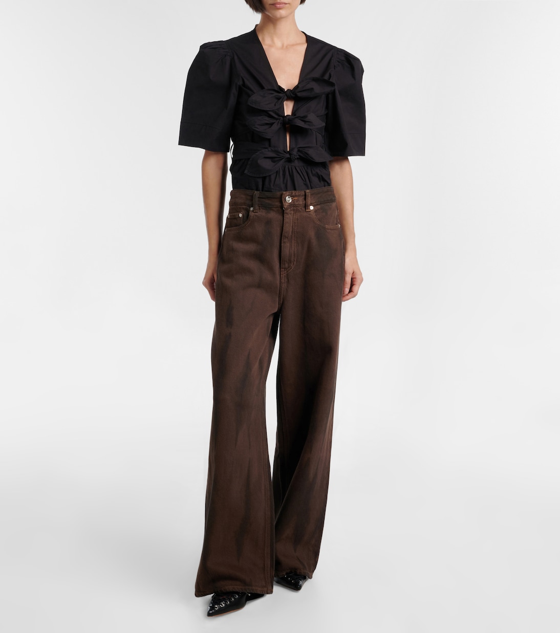 High-Rise Wide-Leg Jeans | Ganni