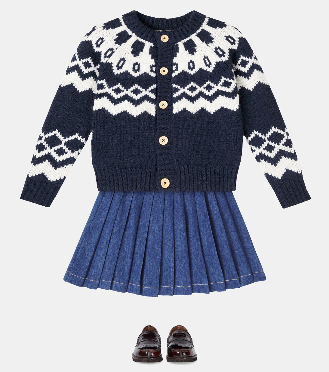 Benedetta pleated denim skirt | C'era Una Volta