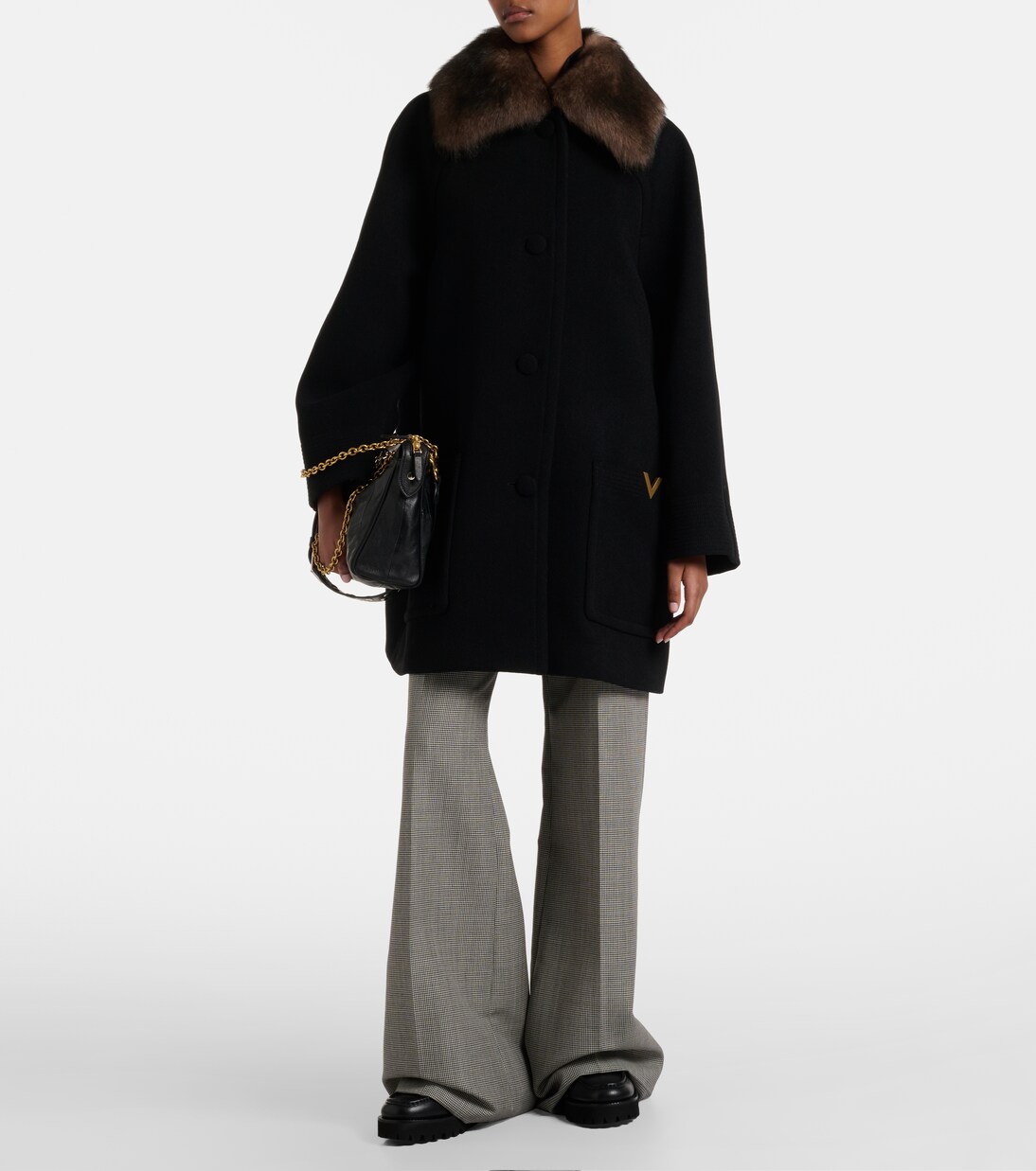 Mantel aus Schurwolle mit Shearling | Valentino