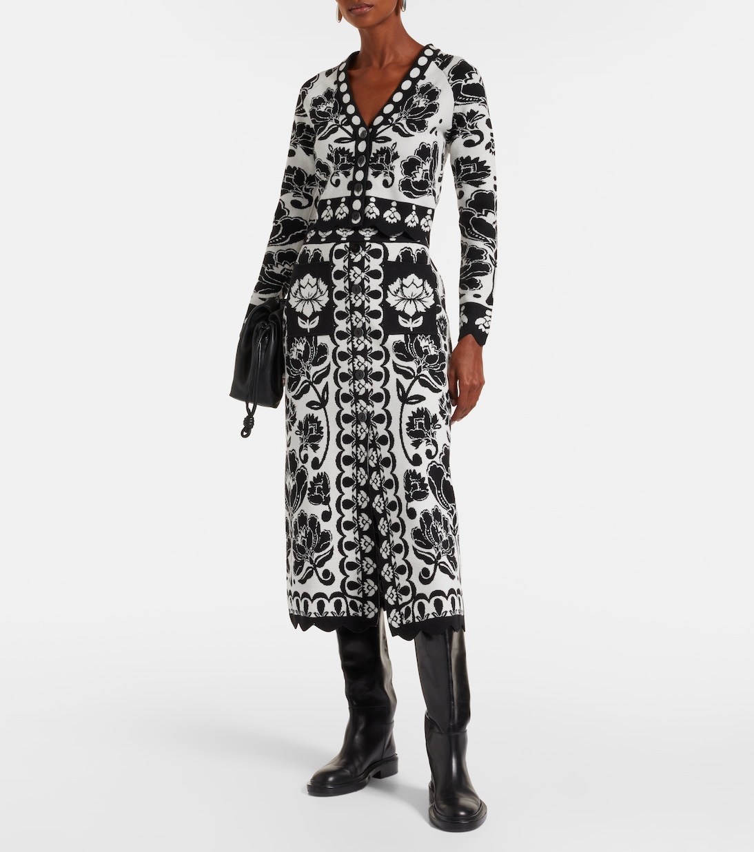 Midirock Floral Arabesque aus Jacquard | Farm Rio