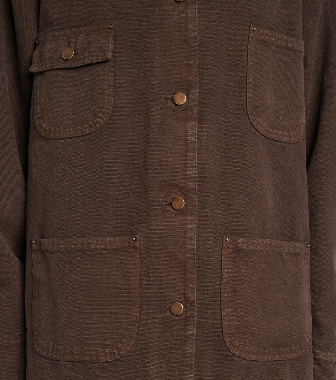 Leather-trimmed cotton canvas field jacket | Prada