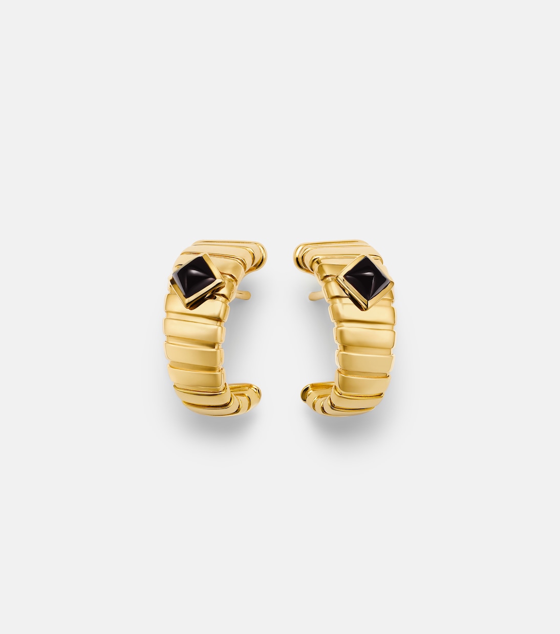 Bvlgari Tubogas 18kt gold earrings with onyx  | Bvlgari