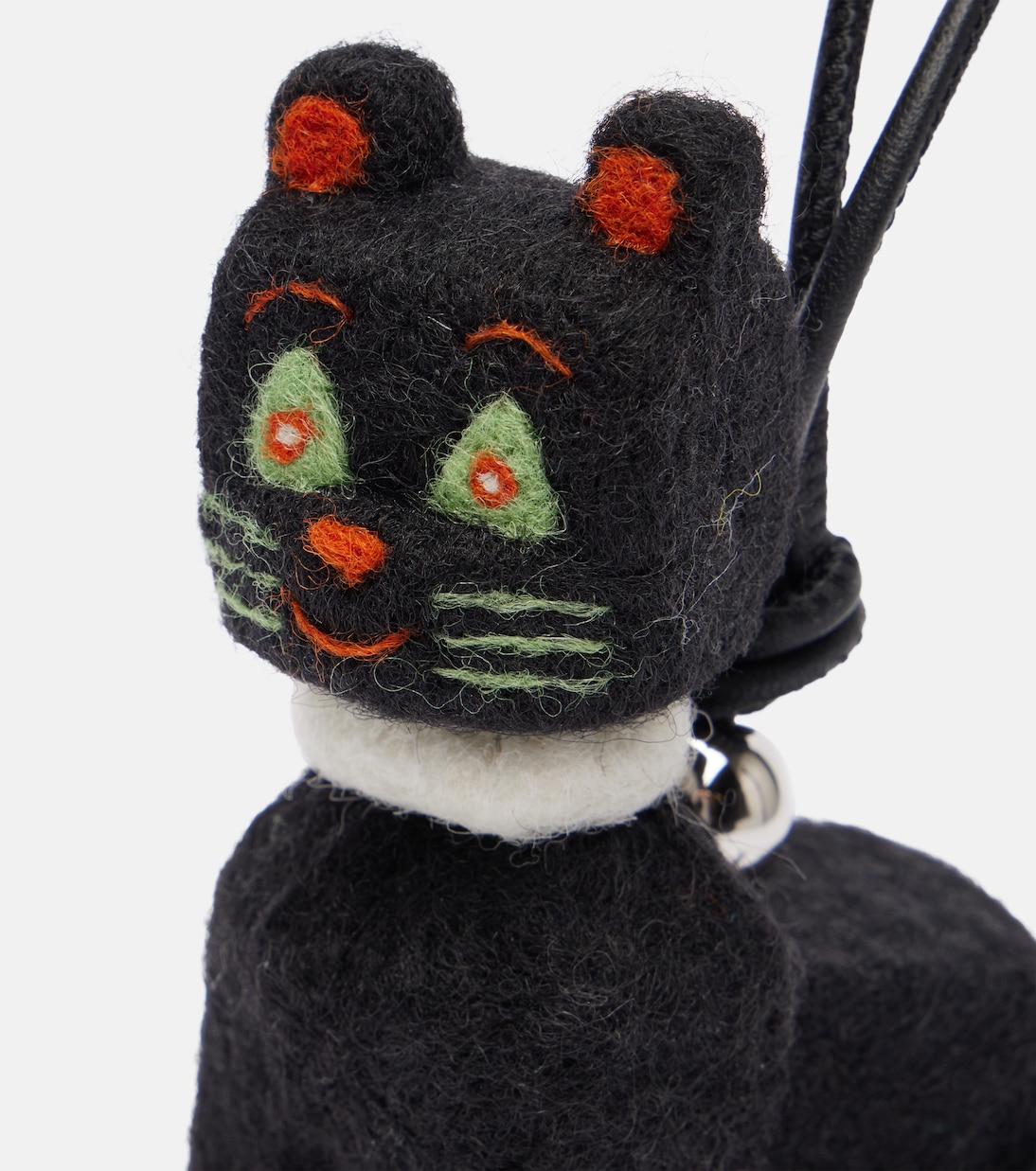 x Louis Wain Cats leather-trimmed wool bag charm | Loewe