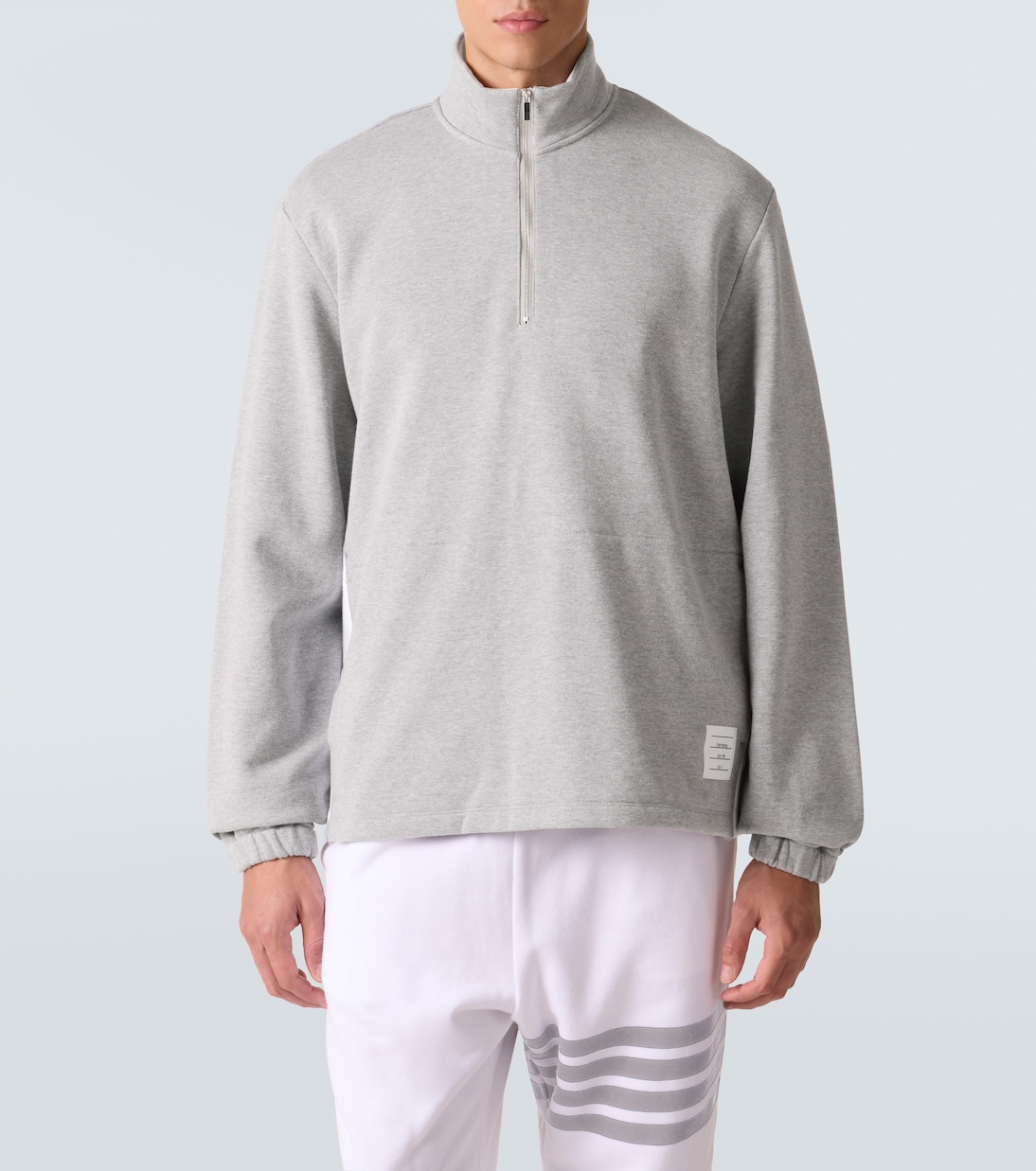 4-Bar cotton jersey half-zip sweatshirt | Thom Browne