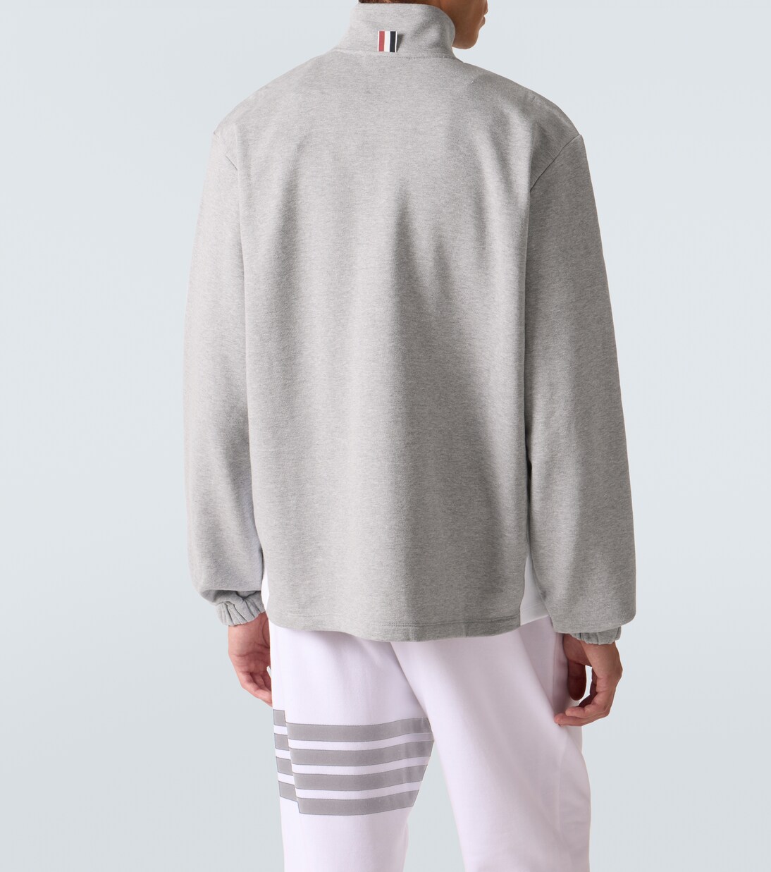 4-Bar cotton jersey half-zip sweatshirt | Thom Browne