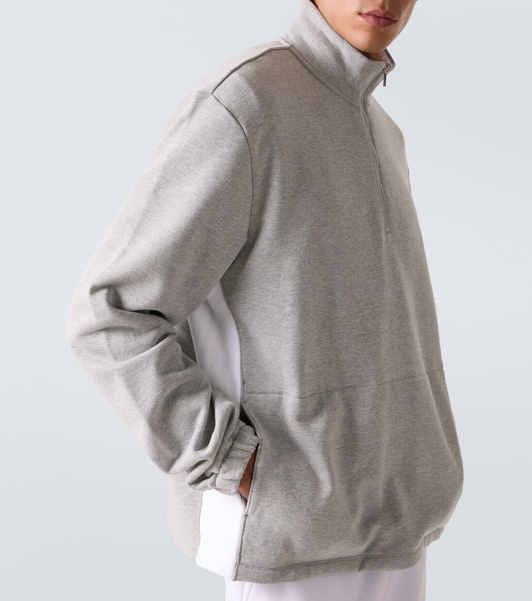 4-Bar cotton jersey half-zip sweatshirt | Thom Browne