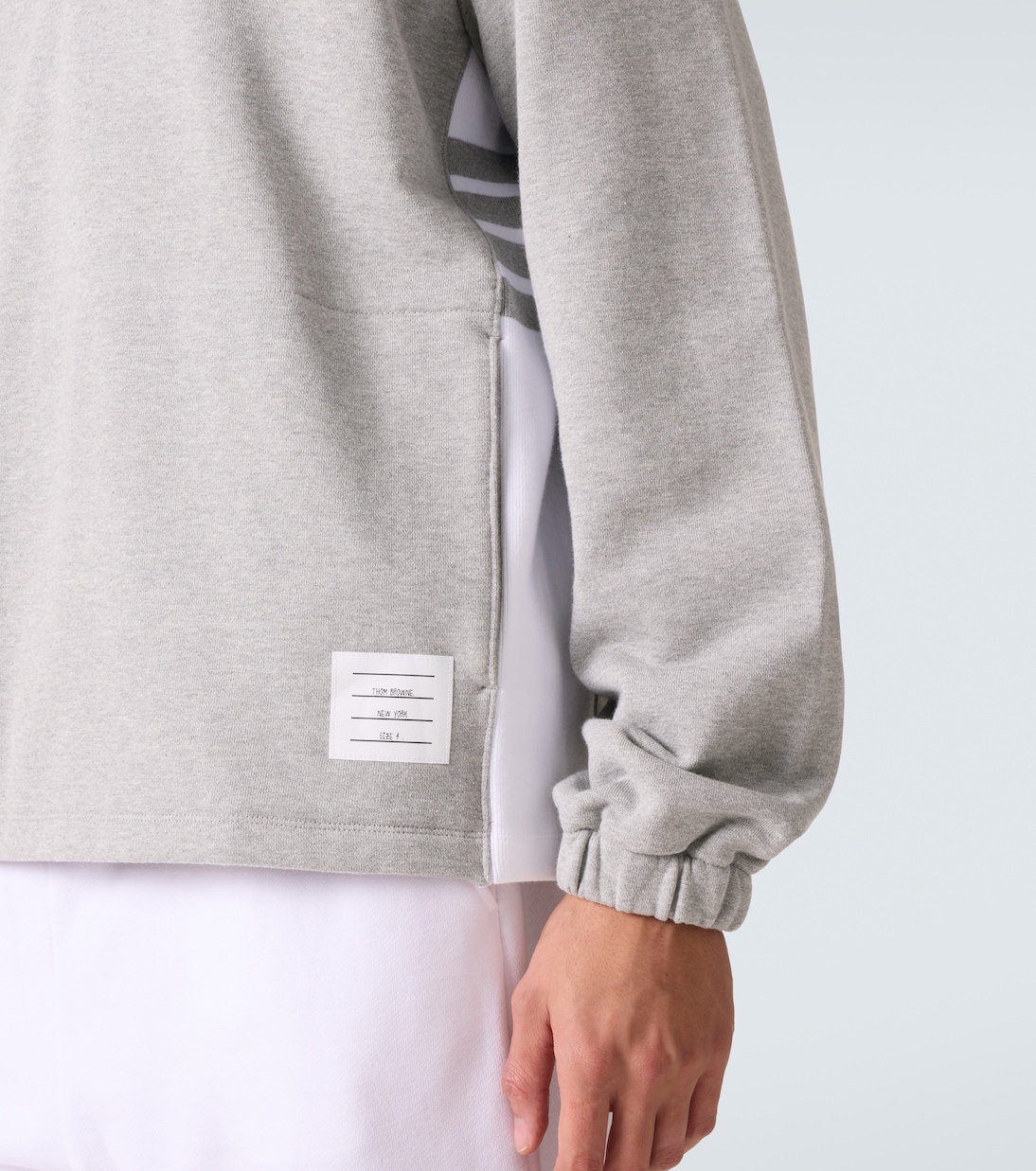 4-Bar cotton jersey half-zip sweatshirt | Thom Browne