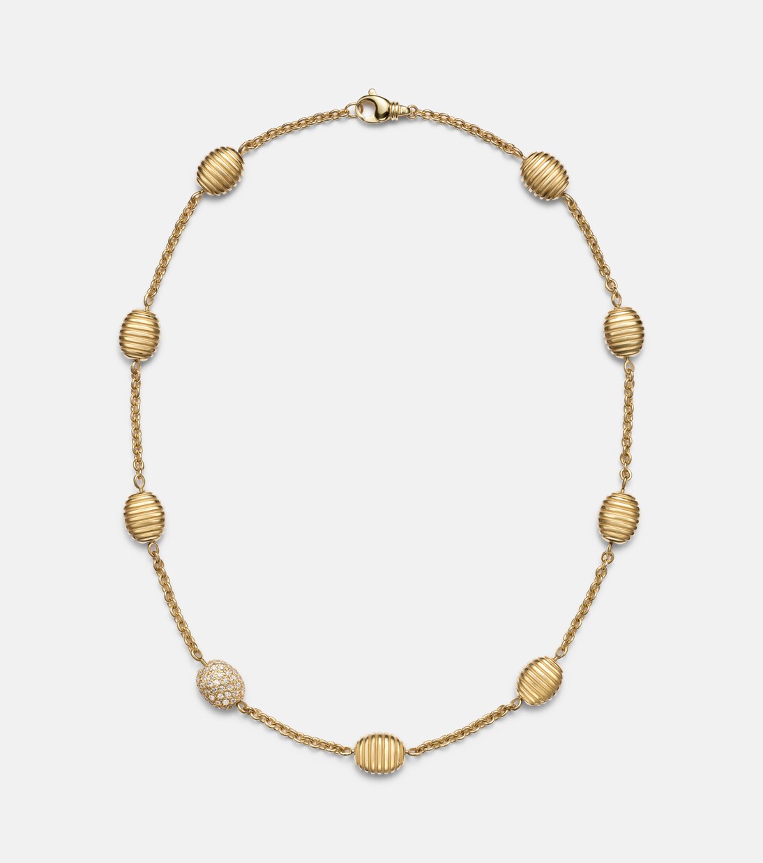 Isla Diamond Station 18kt gold (750/1000) necklace with diamonds | Pamela Zamore