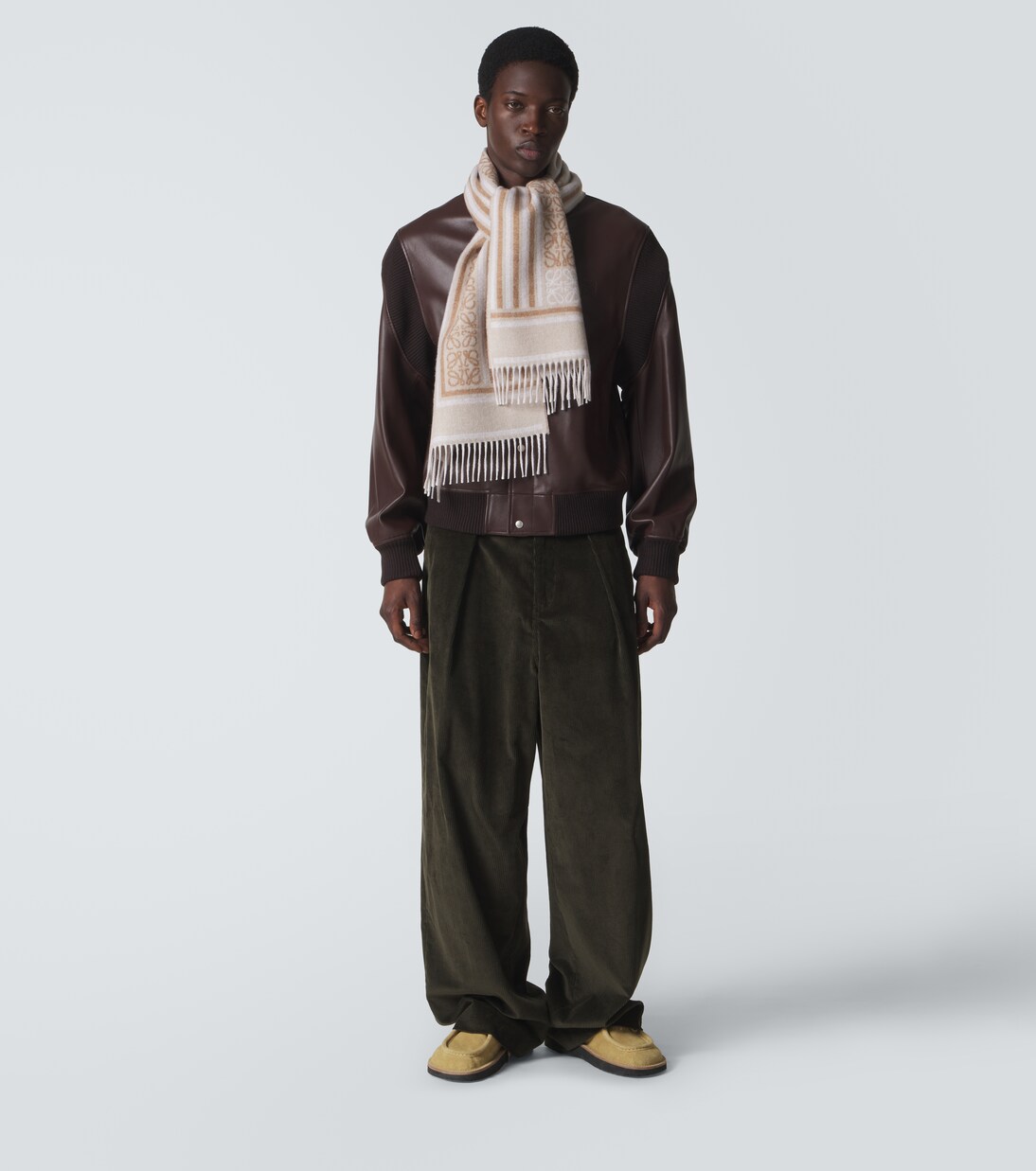 Anagram wool and cashmere jacquard scarf | Loewe