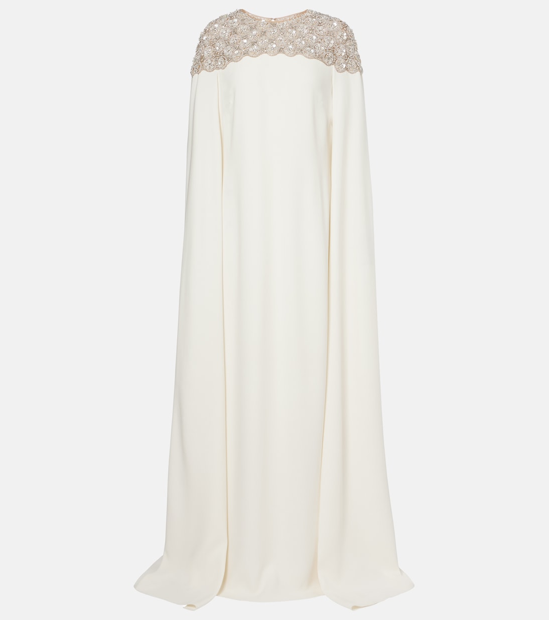 Caped embellished silk-blend gown | Oscar de la Renta