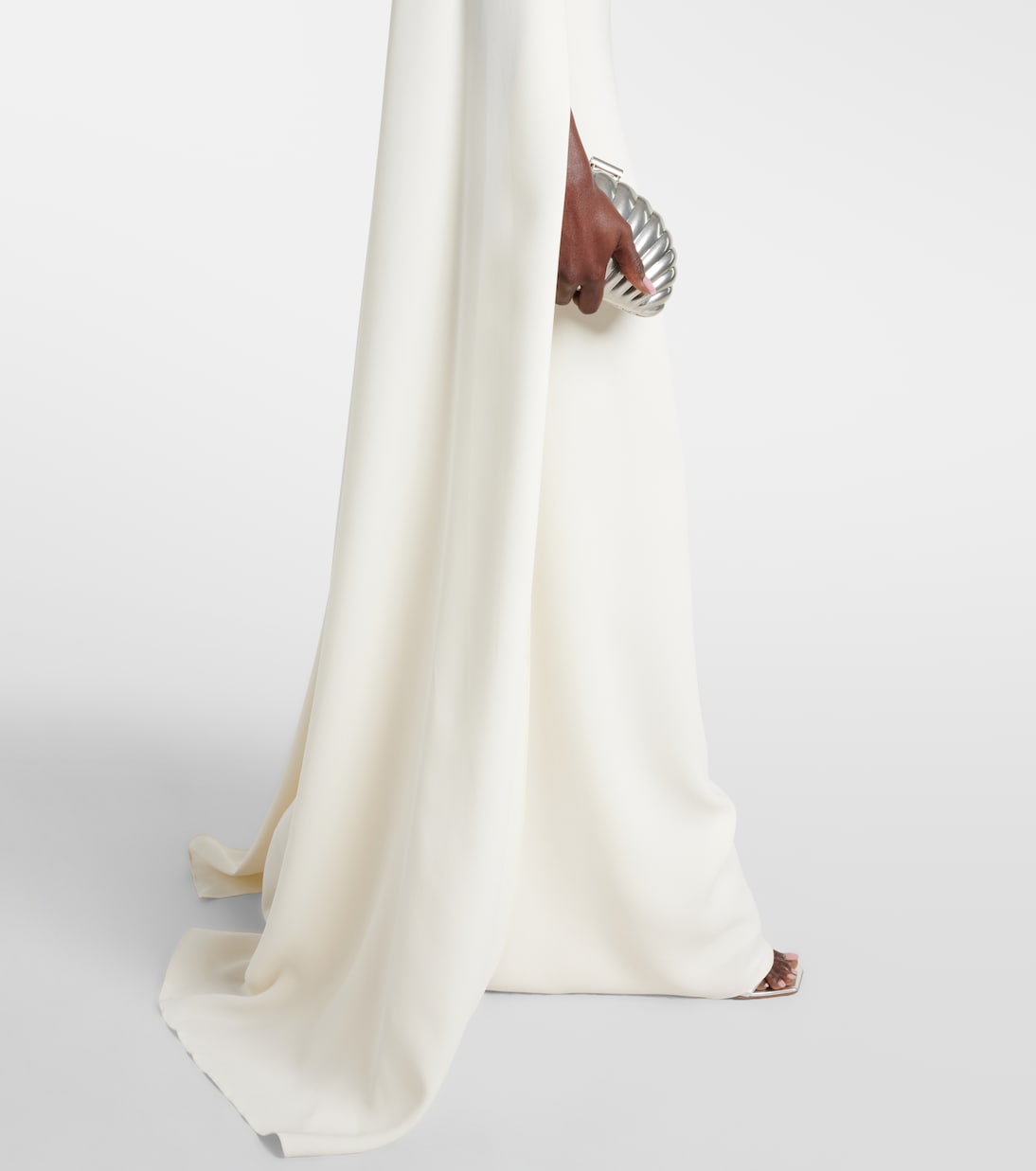 Caped embellished silk-blend gown | Oscar de la Renta