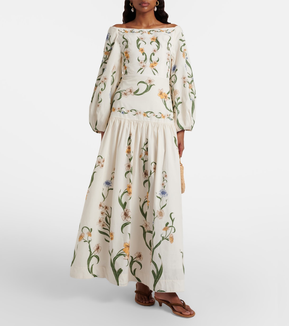 Floral cotton maxi dress | Agua by Agua Bendita