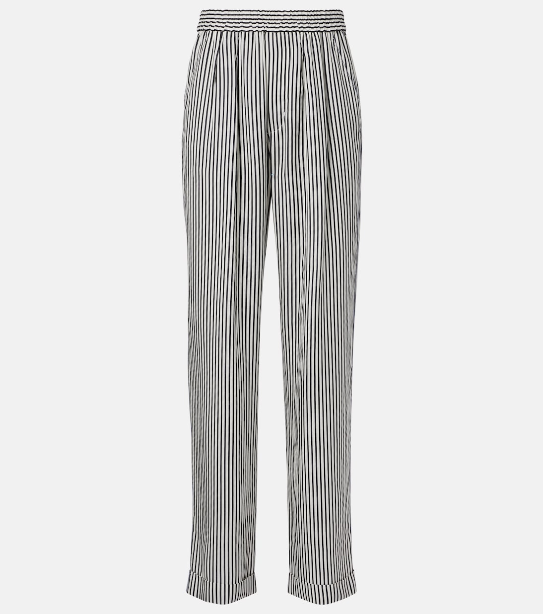 Pantaloni regular in seta a righe | Tom Ford