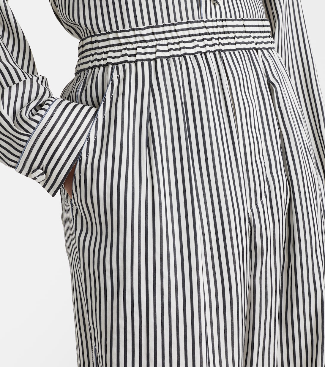 Pantaloni regular in seta a righe | Tom Ford