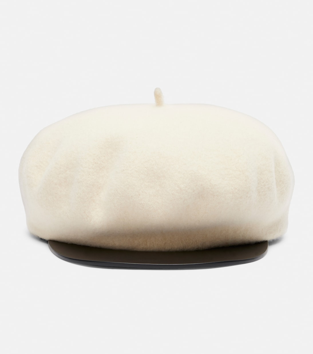 VLogo leather-trimmed wool newsboy cap | Valentino