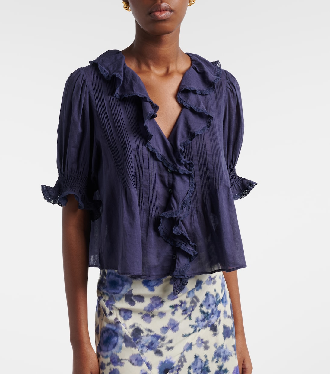 Henri cotton voile top | Dôen