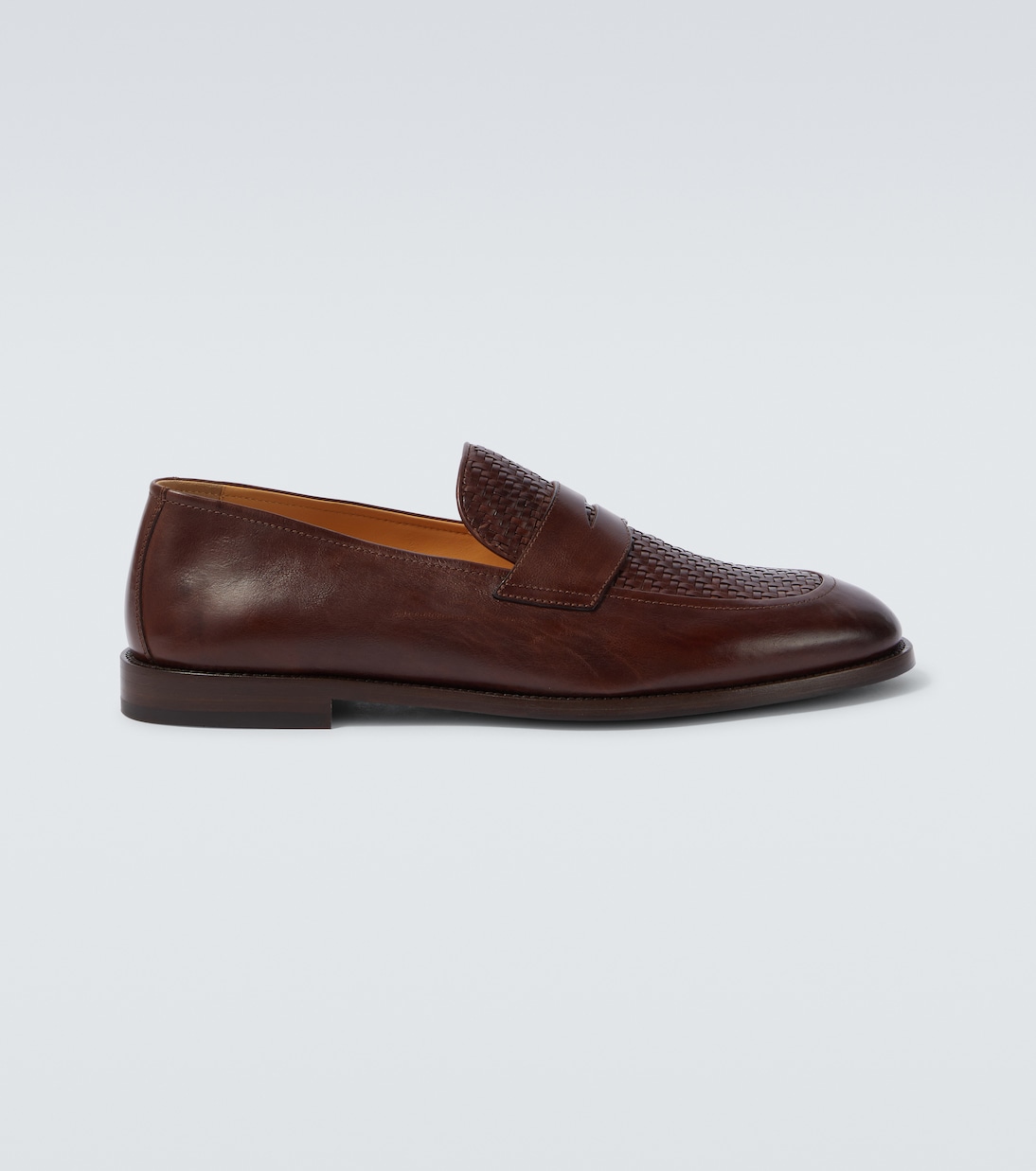 Woven leather penny loafers | Brunello Cucinelli