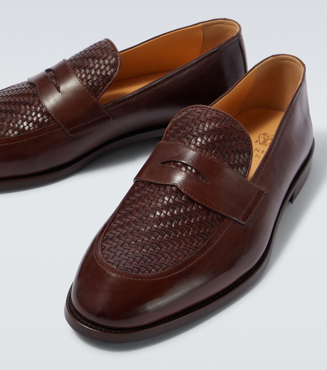 Woven leather penny loafers | Brunello Cucinelli