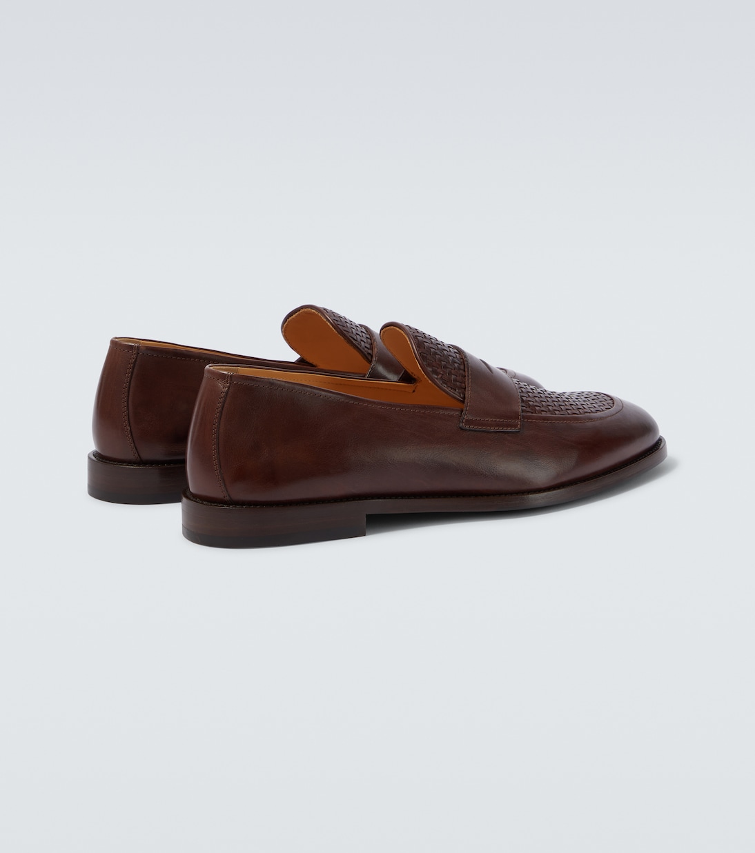 Woven leather penny loafers | Brunello Cucinelli