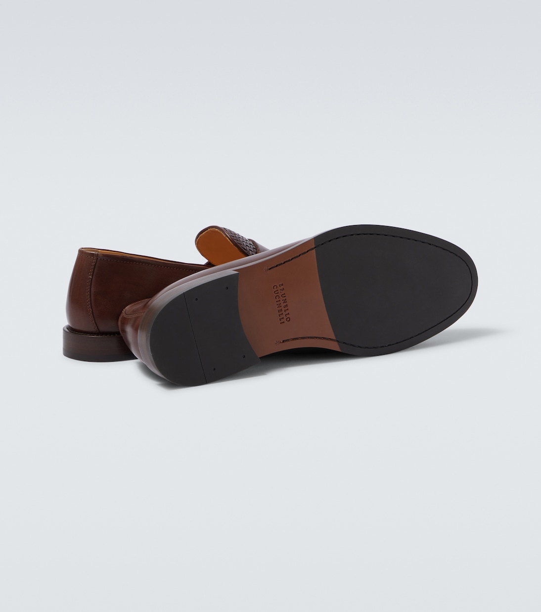 Woven leather penny loafers | Brunello Cucinelli