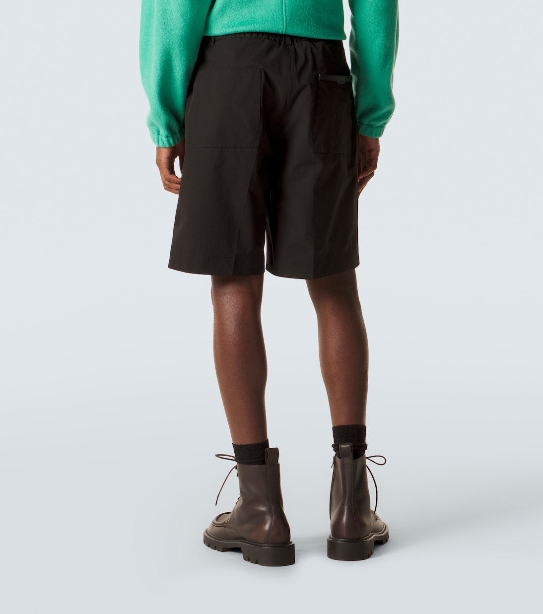 Shorts in seersucker con pelle | Moncler